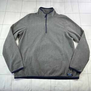 L.L.Bean Sweater Womens Large Gray Fleece 1/2 Zip Pullover Lightweight Cozy Camp